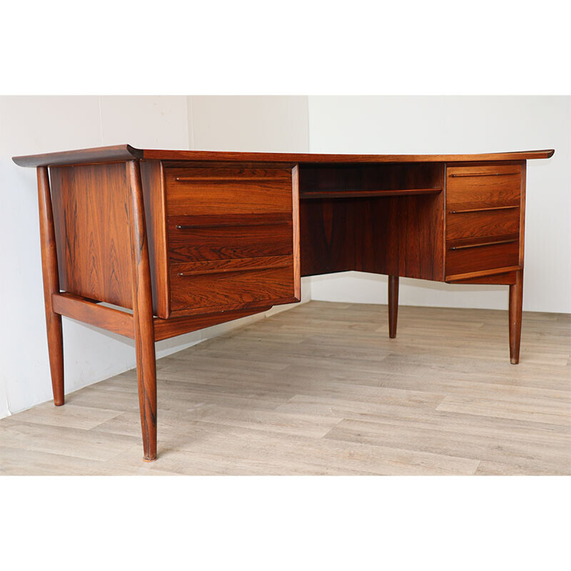 Vintage Scandinavian desk in rosewood by Arne Vodder for Hp Hansen, Denmark 1960