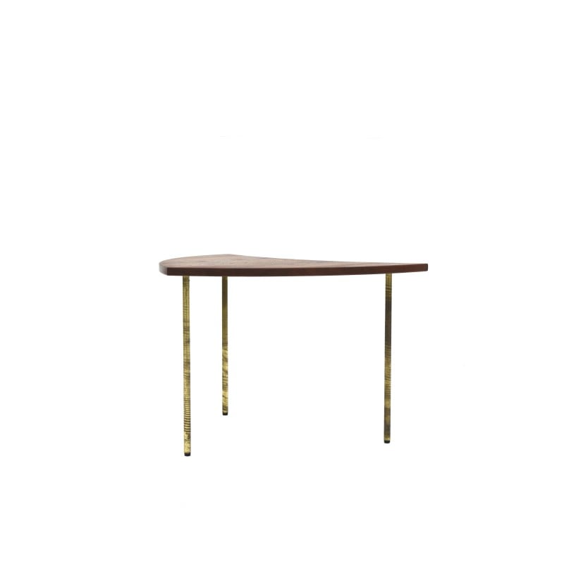 Vintage teak and brass side table by Peter Hvidt and Orla Molgaard Nielsen for France and Son, 1950