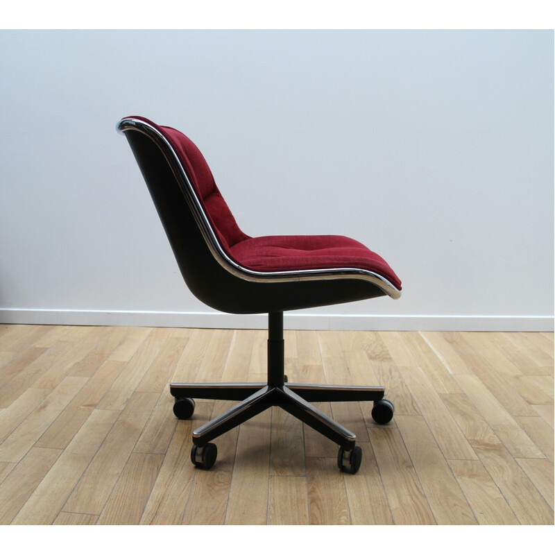 Vintage metal office armchair by Charles Pollock for Knoll