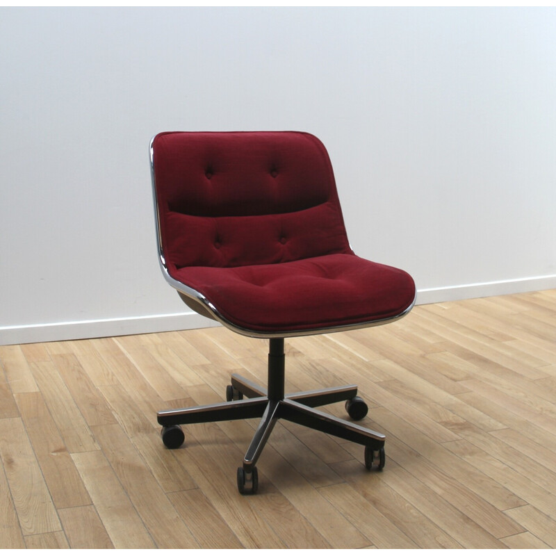 Cadeira de escritório vintage em metal de Charles Pollock para Knoll