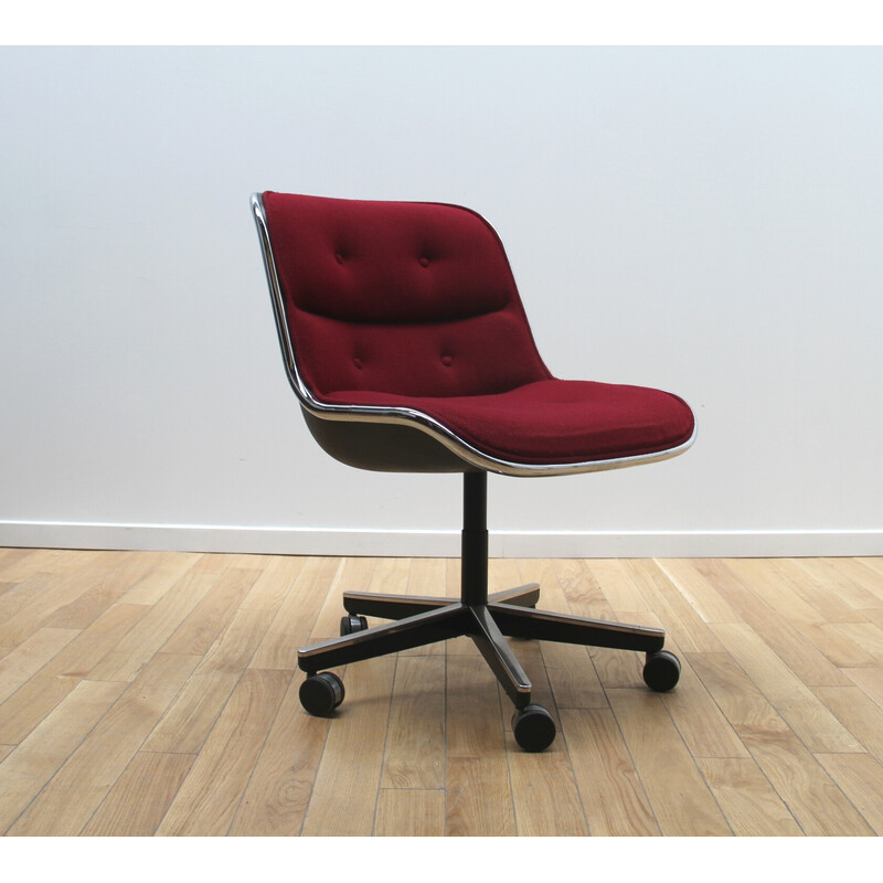 Vintage metal office chair by Charles Pollock for Knoll