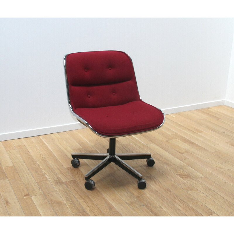 Vintage metal office chair by Charles Pollock for Knoll