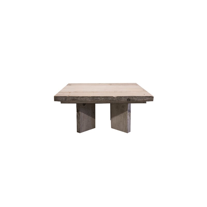 Table basse rustique CHARLOTTE 85 x 85cm en pin massif