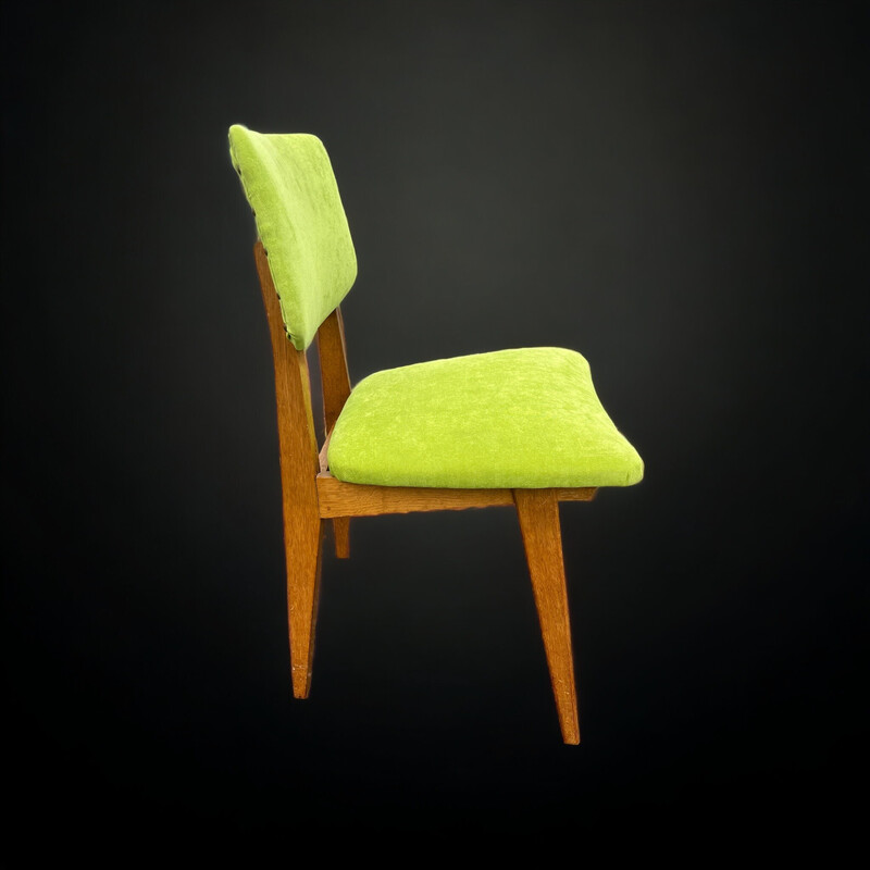 Vintage oakwood chairs by René Jean Caillette, 1950