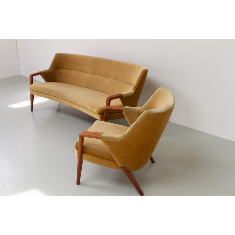 Danish vintage living room set by Kurt Olsen for Slagelse Møbelværk, 1950s