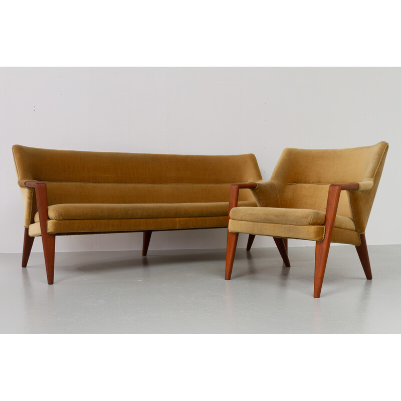 Danish vintage living room set by Kurt Olsen for Slagelse Møbelværk, 1950s