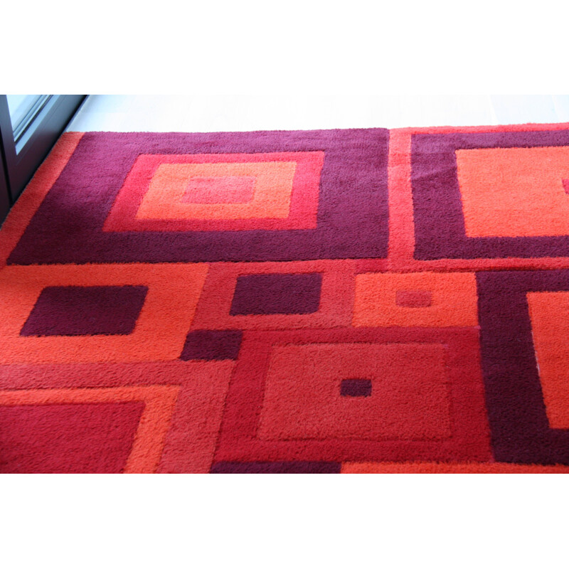 Mid century "square dance" carpet by Ron Fittell for Unikataeppe - 1960s