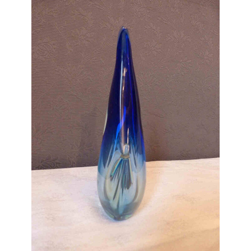 Blue tone Murano glass vase - 1960s