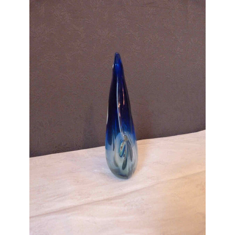 Blue tone Murano glass vase - 1960s