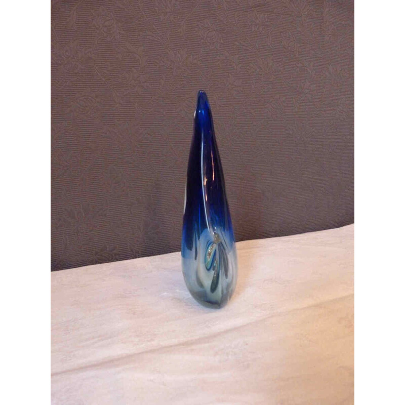 Vase en verre Murano aux tons bleutés - 1960