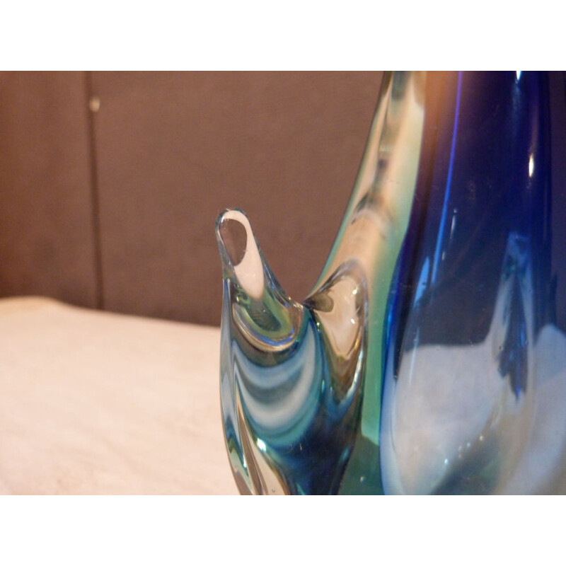 Blue tone Murano glass vase - 1960s