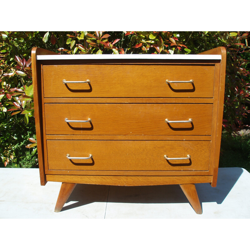 Mid century oak veener chest of drawers - 1960s