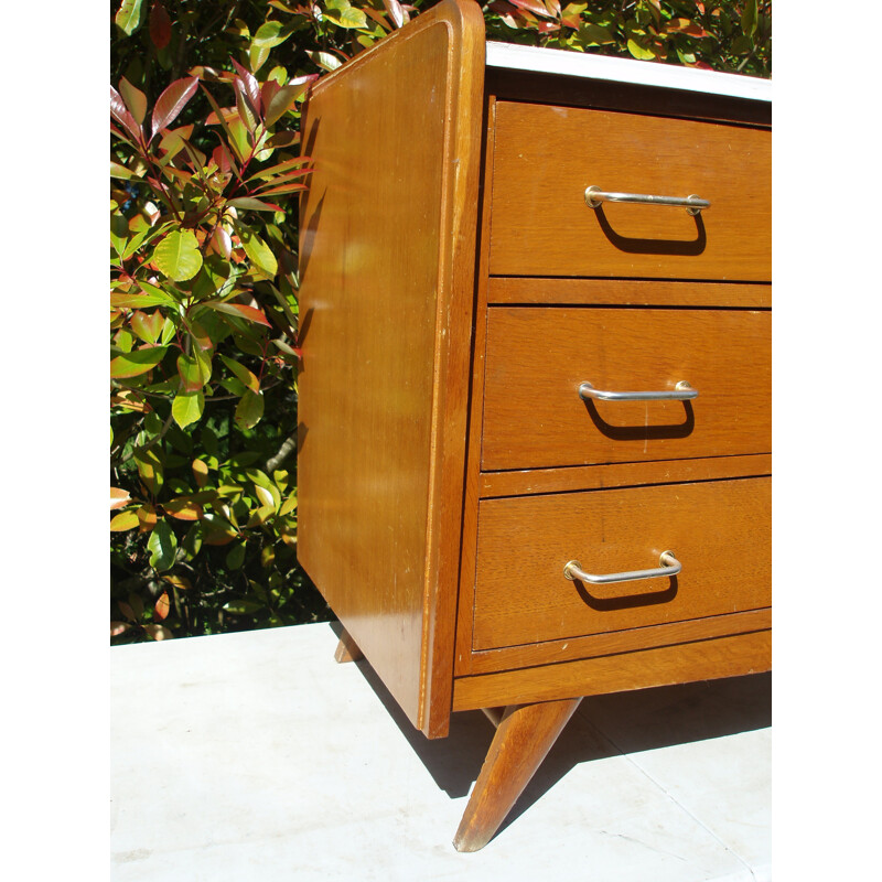 Mid century oak veener chest of drawers - 1960s
