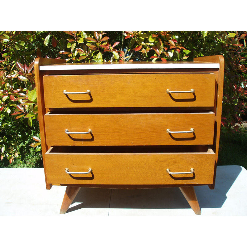 Mid century oak veener chest of drawers - 1960s