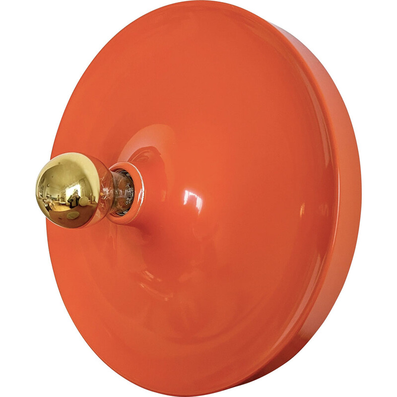Deutsche orangefarbene Vintage-Wandleuchten Honsel Leuchten, Stil Charlotte Perriand