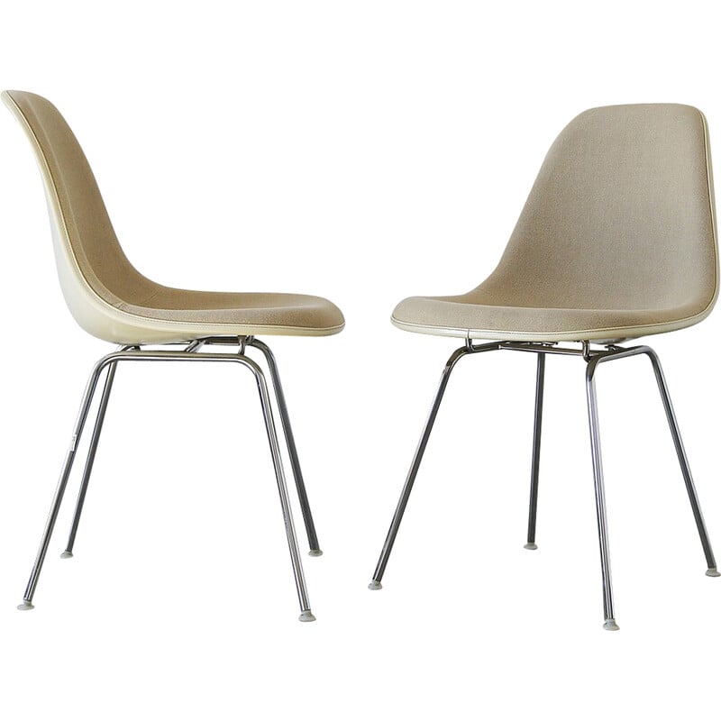 Paar vintage Dsx bijzetstoelen van Charles en Ray Eames voor Herman Miller, 1960