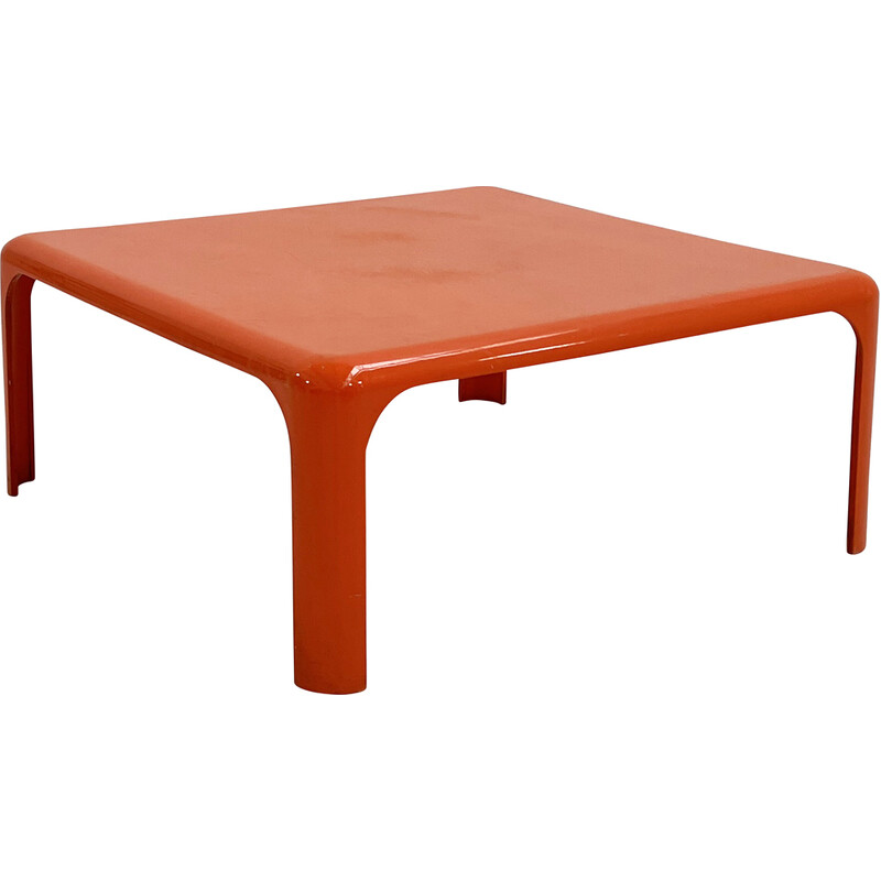 Mesa de centro vintage Demetrio 70 naranja de Vico Magistretti para Artemide, años 60