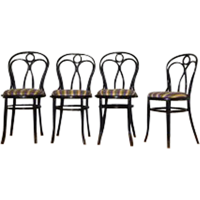 Ensemble de 4 chaises Thonet vintage, 1950