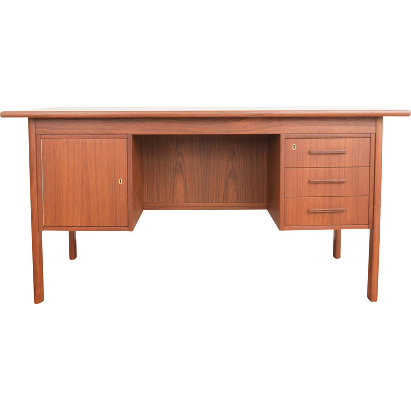 Mid-century Danish freestanding teak desk, 1960s