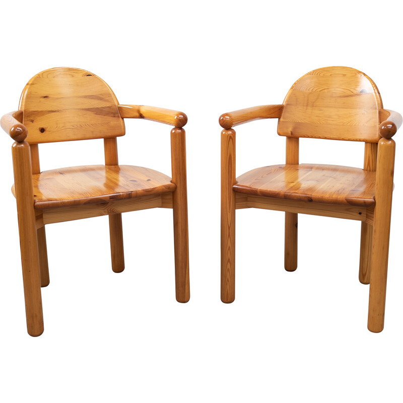 Pair of vintage pine chairs by Rainer Daumiller for Hirtshals Sawmill, Denmark 1970s