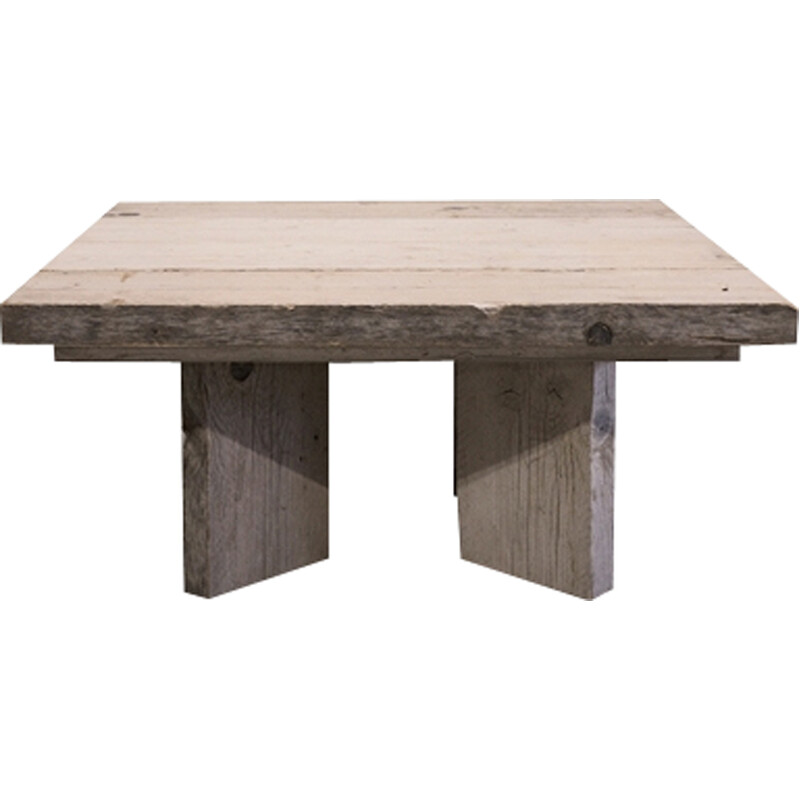 Table basse rustique CHARLOTTE 85 x 85cm en pin massif
