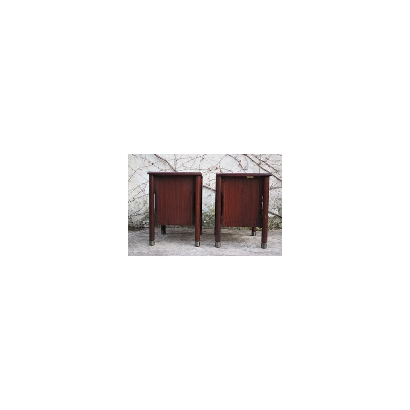 Pair of vintage rosewood consoles, Italy 1970
