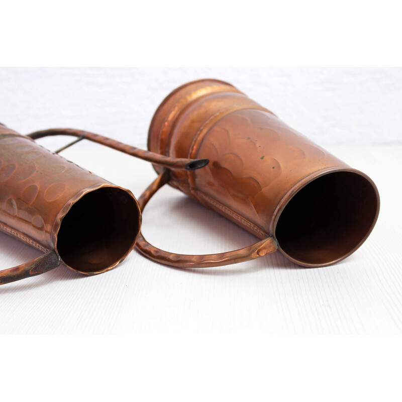 Vintage copper watering can and pourer, 1960