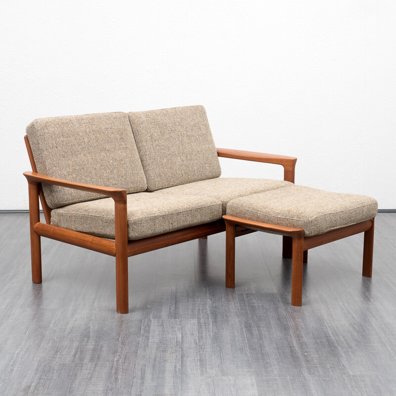 Two seater sofa with stool by Sven Ellekaer for Komfort - 1960s