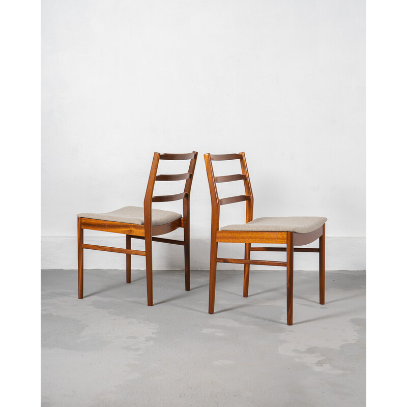 Set of 4 vintage teak and grey wool dining chairs by A.H. Mcintosh and Co, UK 1970