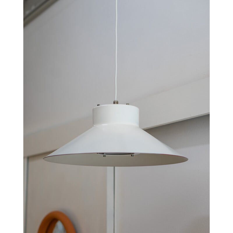 Vintage Visir white pendant lamp by Jens Møller Jensen for Louis Poulsen, Denmark 1970