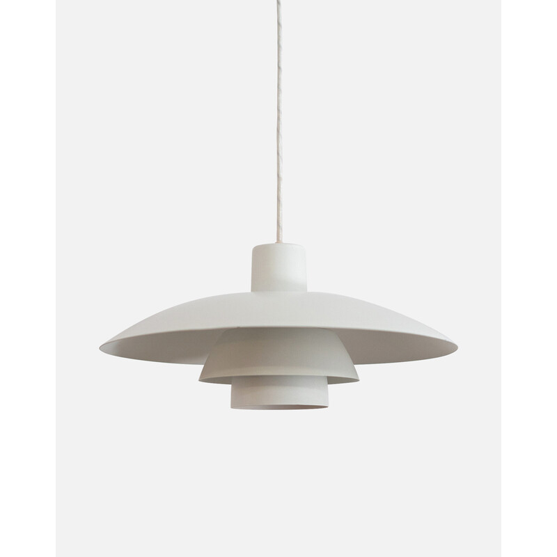 Lampada a sospensione vintage Ph 4/3 bianca e arancione di Poul Henningsen per Louis Poulsen, Danimarca 1971