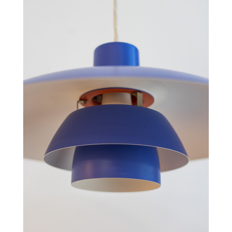 Candeeiro suspenso Ph 4/3 azul e laranja vintage de Poul Henningsen para Louis Poulsen, Dinamarca 1971