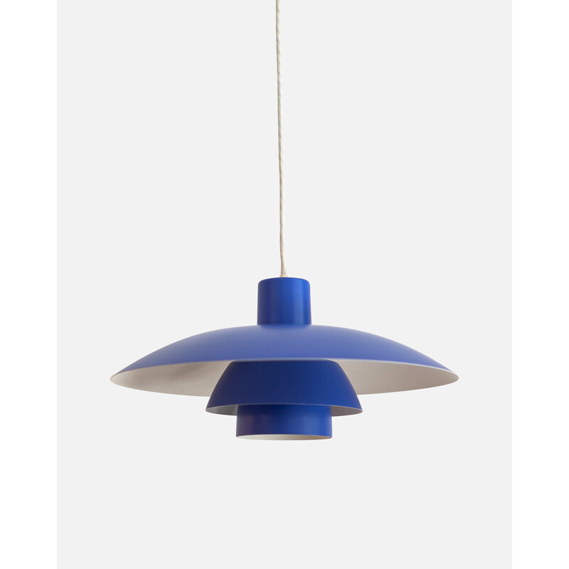 Vintage blauw en oranje Ph 4/3 hanglamp van Poul Henningsen voor Louis Poulsen, Denemarken 1971