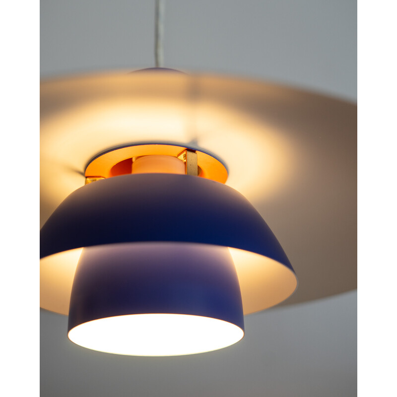 Vintage blue and orange Ph 4/3 pendant lamp by Poul Henningsen for Louis Poulsen, Denmark 1971