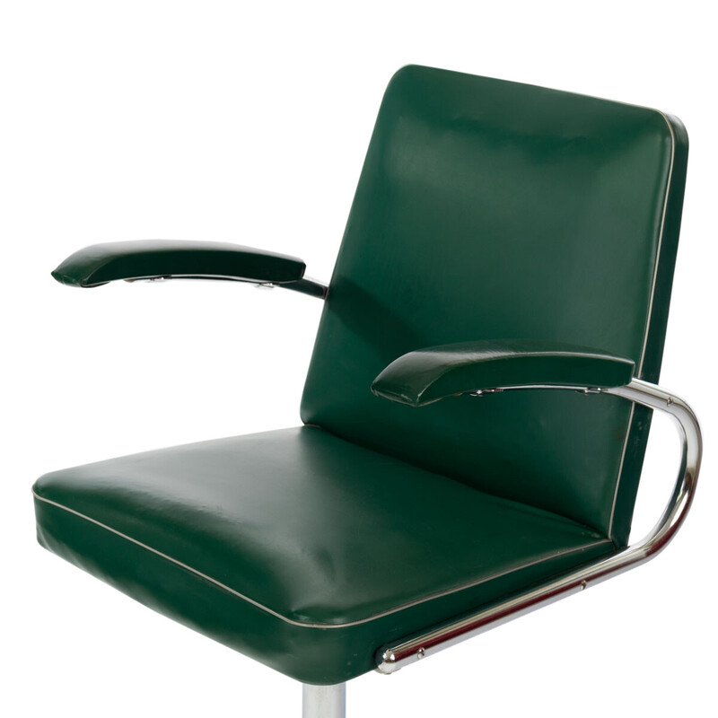 Mid-century green leatherette desk armchair, 1960s