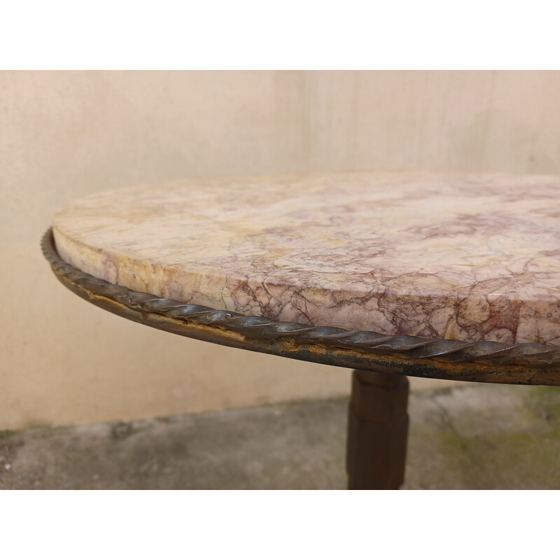 Art Deco vintage side table in speckled marble, 1920-1930