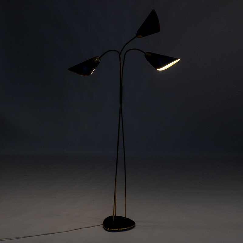 Vintage floor lamp with 3-flamed