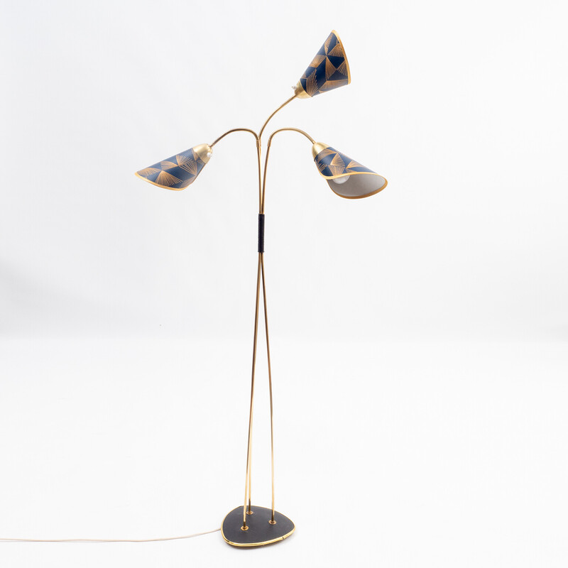 Vintage floor lamp with 3-flamed