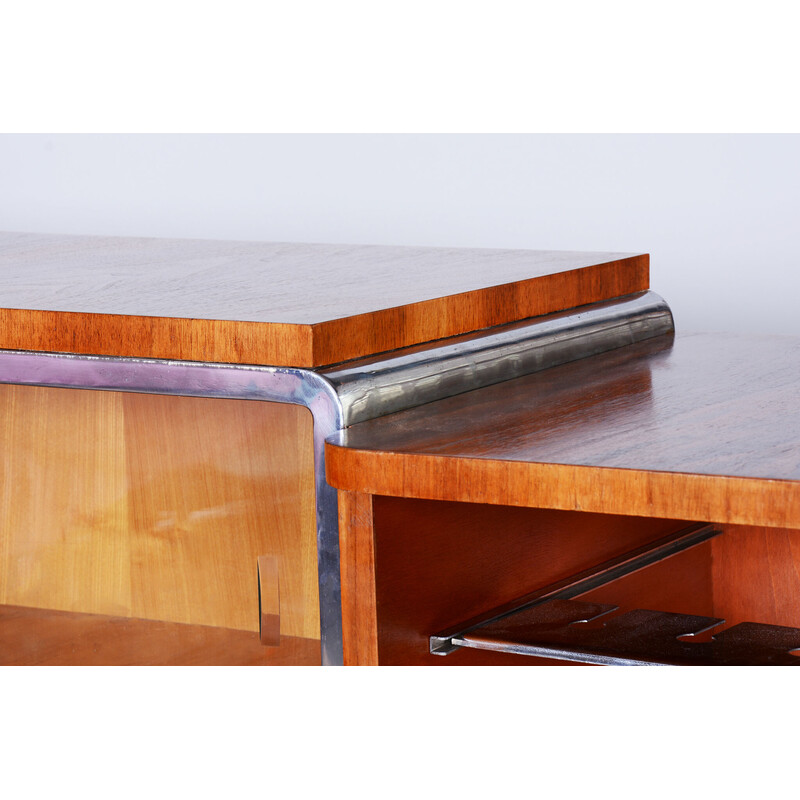 Vintage walnut Bauhaus sideboard by Robert Slezak, Czechia 1930s