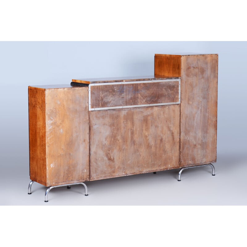 Vintage walnut Bauhaus sideboard by Robert Slezak, Czechia 1930s