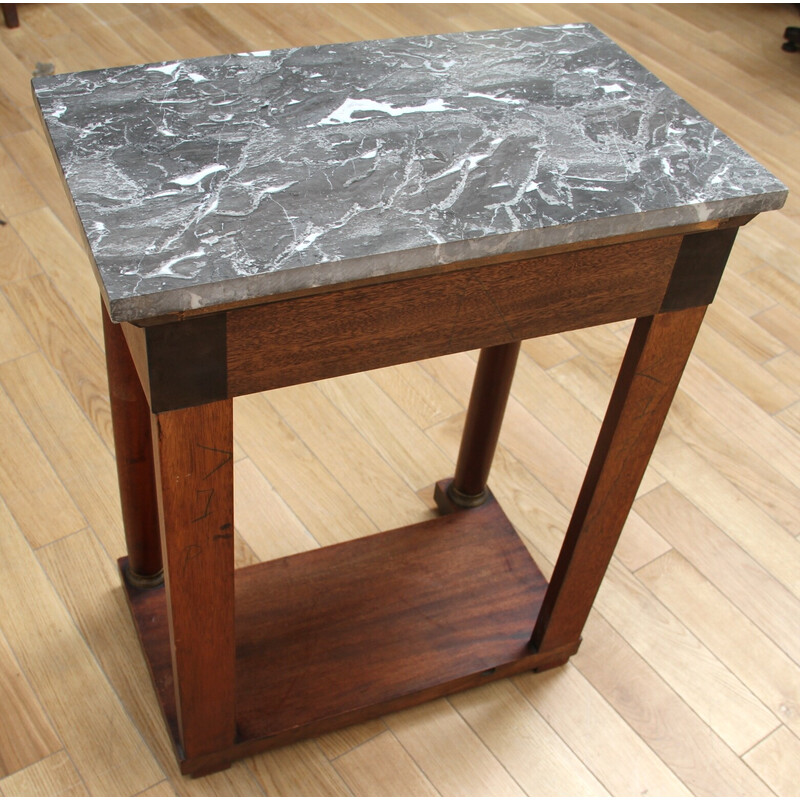 Wood and marble vintage serving table