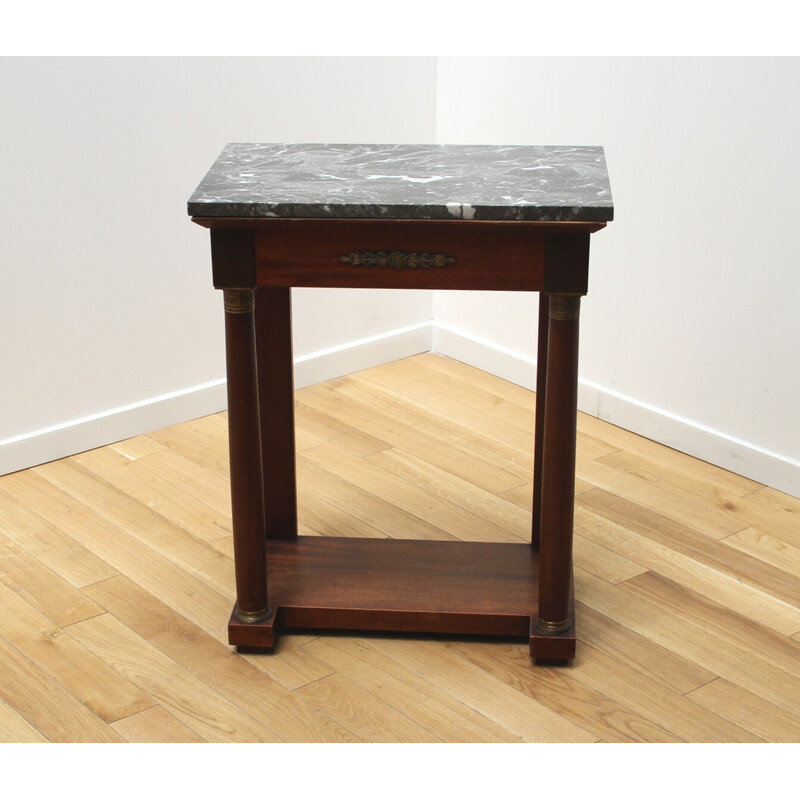 Wood and marble vintage serving table