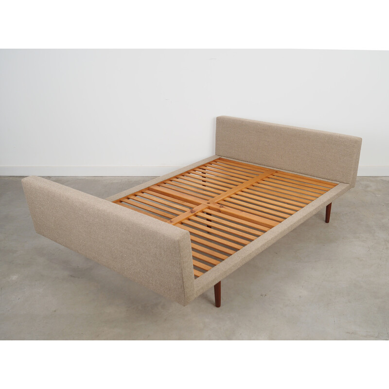 Vintage upholstered bed, Denmark 1970s