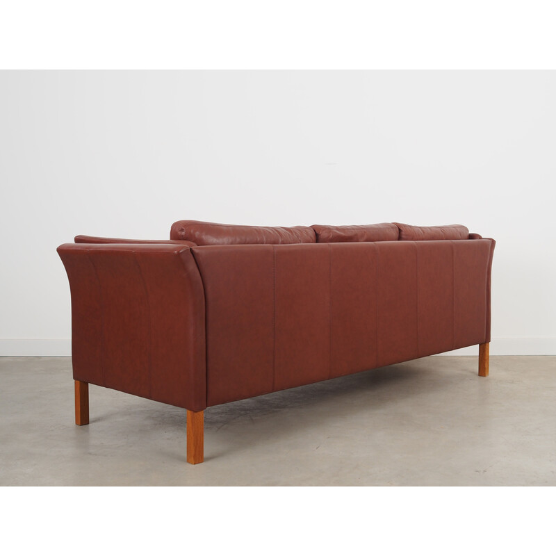 Vintage brown leather sofa, Denmark 1960s