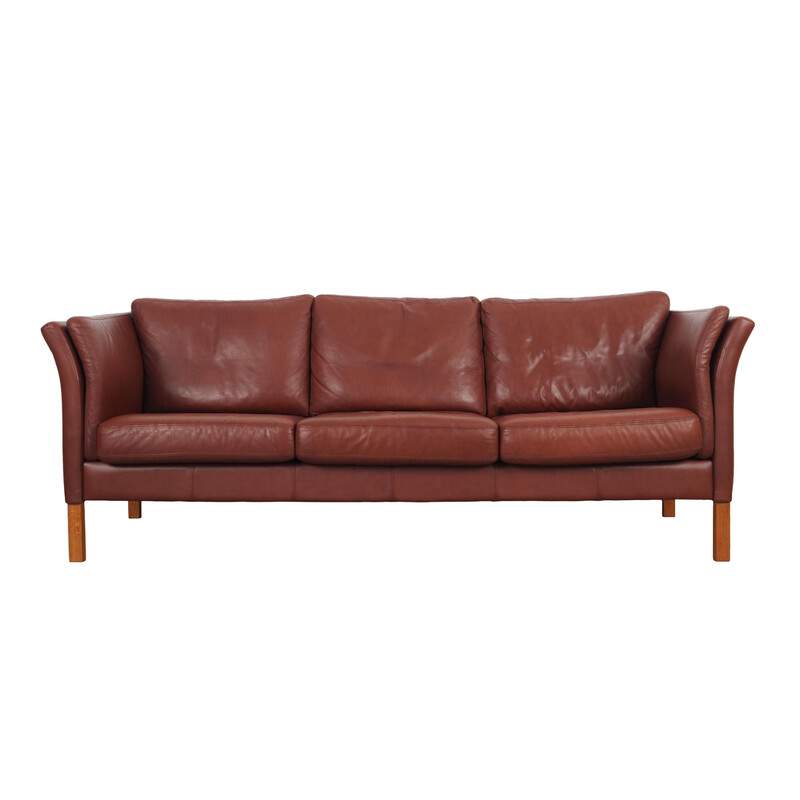 Vintage brown leather sofa, Denmark 1960s