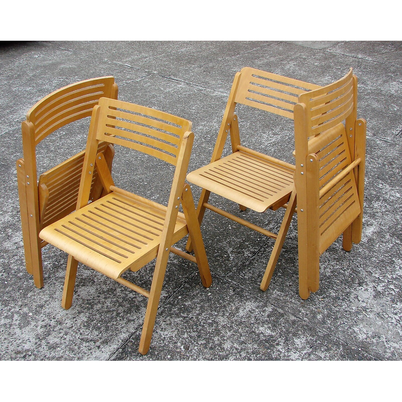Conjunto de 4 cadeiras dobráveis vintage, anos 80