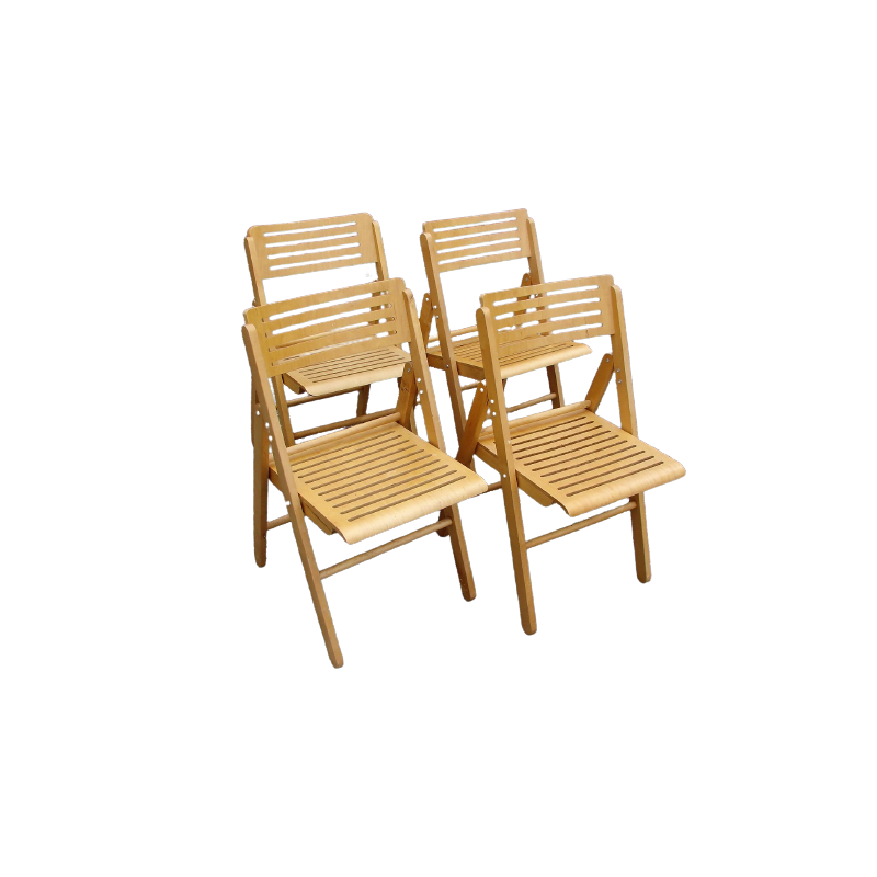 Set di 4 sedie pieghevoli vintage, anni '80