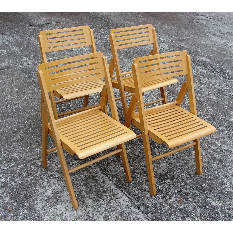 Conjunto de 4 cadeiras dobráveis vintage, anos 80