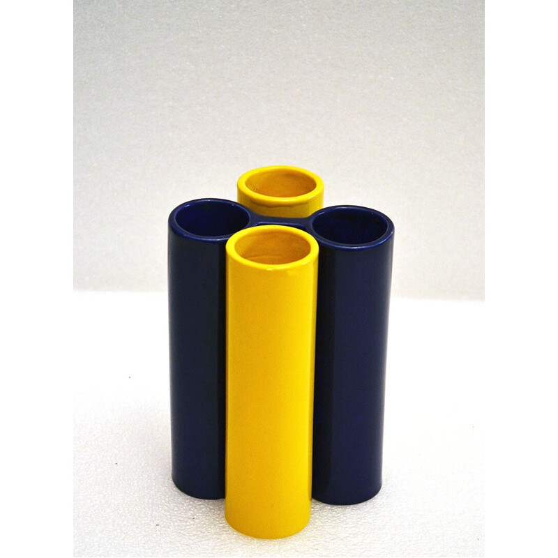Vintage interlocking ceramic vases by Enzo Bioli for Il Picchio, 1970s