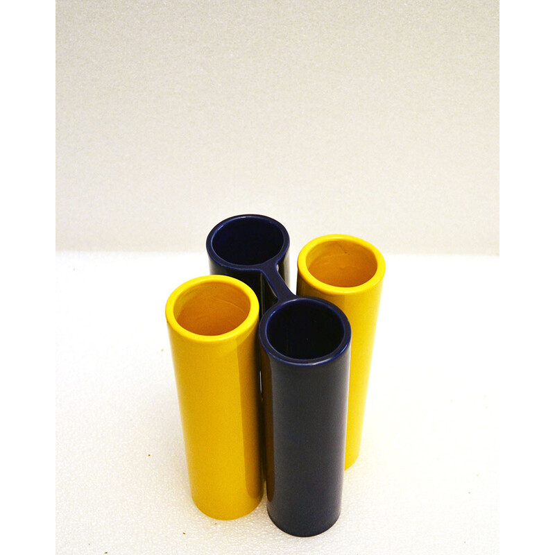 Vintage interlocking ceramic vases by Enzo Bioli for Il Picchio, 1970s